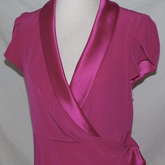 VERDIN Wrap Satin Column Gown Dress Pink NEW Size 4 - Picture 13 of 15